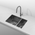 Retto 675mm x 450mm x 230mm Stainless Steel Sink and a half | Brushed Gun Metal (black) |