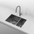 Retto 675mm x 450mm x 230mm Stainless Steel Sink and a half | Brushed Gun Metal (black) |