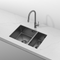 Retto 675mm x 450mm x 230mm Stainless Steel Sink and a half | Brushed Gun Metal (black) |