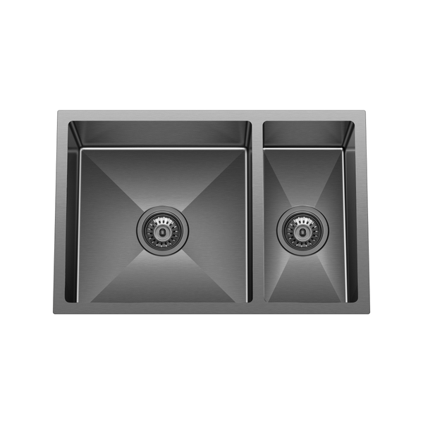 Retto 675mm x 450mm x 230mm Stainless Steel Sink and a half | Brushed Gun Metal (black) |