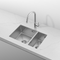 Retto 675mm x 450mm x 230mm Stainless Steel Sink and a half | Brushed Nickel |