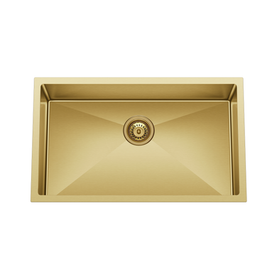 Retto 750mm x 450mm x 230mm Stainless Steel Sink | Brushed Brass (gold) |