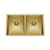 Retto 770mm x 450mm x 230mm Stainless Steel Double Sink | Brushed Brass (gold) |