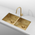 Retto 875mm x 450mm x 230mm Large Stainless Steel Double Sink | Brushed Brass (gold) |
