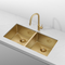 Retto 875mm x 450mm x 230mm Large Stainless Steel Double Sink | Brushed Brass (gold) |