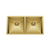 Retto 875mm x 450mm x 230mm Large Stainless Steel Double Sink | Brushed Brass (gold) |