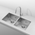 Retto 875mm x 450mm x 230mm Large Stainless Steel Double Sink | Brushed Nickel |