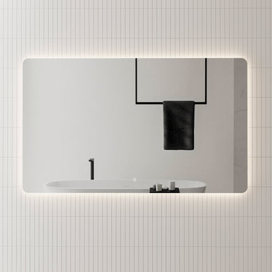 Retti Rectangular 1500mm x 900mm Backlit LED Frameless Mirror with Polished Edge, Rounded Corners and Demister
