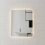 Retti Rectangular 600mm x 750mm Backlit LED Mirror with Polished Edge, Rounded Corners and Demister