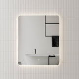 Retti Rectangular 750mm x 900mm Backlit LED Mirror with Polished Edge, Rounded Corners and Demister