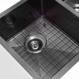 Retto 770mm x 450mm x 230mm Stainless Steel Double Sink, Brushed Gunmetal (Black)