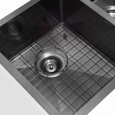 Retto 770mm x 450mm x 230mm Stainless Steel Double Sink | Brushed Gunmetal (Black)  |