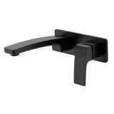 Retto Square Wall Mounted Basin / Bath Mixer with Spout | Matte Black |