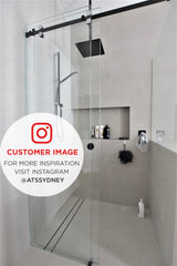 Rio Frameless Shower Screen with Sliding Door, Matte Black