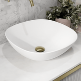 Rolo 430mm Artificial Stone Above-Counter Basin, Matte White