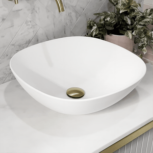 Rolo 430mm Artificial Stone Above-Counter Basin, Matte White