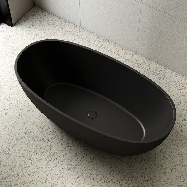 Byron Egg Oval Freestanding Bath, Matte Black | 1300mm to 1700mm |
