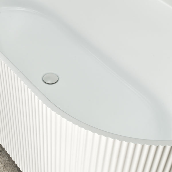 Brighton Groove 1700mm Fluted Oval Freestanding Bath | Gloss White or Matte White |