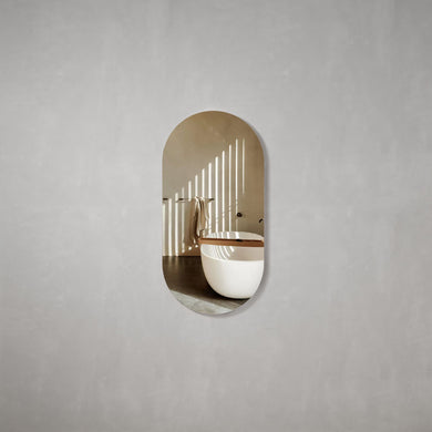 *Clearance* Pill Oval 450mm x 900mm Frameless Mirror with Polished Edge