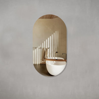 *Clearance* Pill Oval 600mm x 1200mm Frameless Mirror with Polished Edge