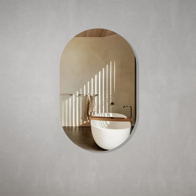 *Clearance* Pill Oval 750mm x 1200mm Frameless Mirror with Polished Edge