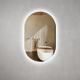Pill Oval 750mm x 1200mm Backlit LED Mirror with Polished Edge and Demister