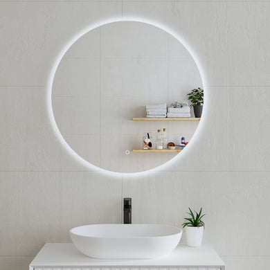 Circa Round 800mm Backlit LED Frameless Mirror with Polished Edge and Demister