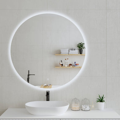 *Clearance* Circa Round 1000mm Backlit LED Frameless Mirror with Polished Edge and Demister