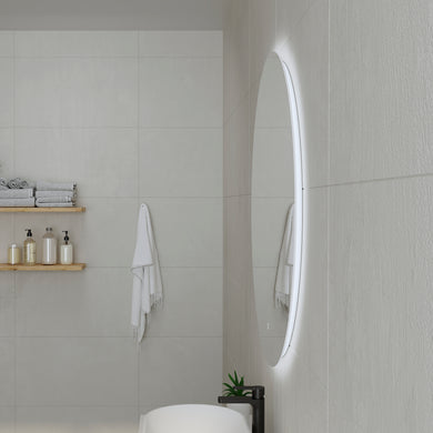 *Clearance* Circa Round 1000mm Backlit LED Frameless Mirror with Polished Edge and Demister