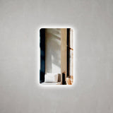 Retti Rectangular 750mm x 900mm Backlit LED Mirror with Polished Edge, Rounded Corners and Demister