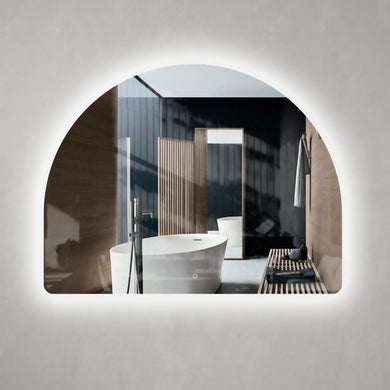 Arco Arch 1300mm x 1000mm Backlit LED Frameless Mirror with Polished Edge and Demister
