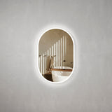 Pill Oval LED Mirror with Frosted Glass Border and Demister | 13 sizes available, from 400mm to 1800mm |