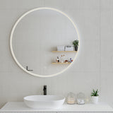 Circa Round Frontlit LED Mirror with Matte White Frame and Demister | 3 sizes available, from 600mm to 1000mm |