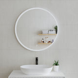 Circa Round Frontlit LED Mirror with Matte White Frame and Demister | 3 sizes available, from 600mm to 1000mm |