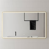 Retti Rectangular Frontlit LED Mirror with Brushed Brass (Gold) Frame and Demister | 5 sizes available, from 450mm to 1500mm |