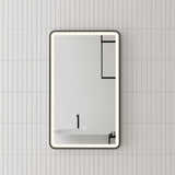 Retti Rectangular Frontlit LED Mirror with Matte Black Frame and Demister | 5 sizes available, from 450mm to 1500mm |