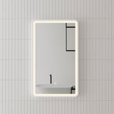 Retti Rectangular Frontlit LED Mirror with Matte White Frame and Demister | 5 sizes available, from 450mm to 1500mm |