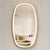 Riri Oblong Frontlit LED Mirror with Brushed Brass (Gold) Frame and Demister | 2 sizes available, 500mm and 600mm |