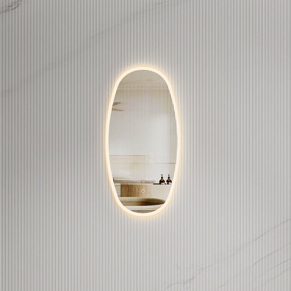 Riri Oblong LED Mirror with Frosted Glass Border and Demister | 9 sizes available, from 400mm to 1500mm |