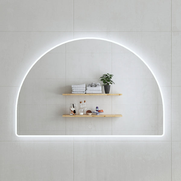 Arco Arch LED Mirror with Frosted Glass Border and Demister | 11 sizes available, from 400mm to 1500mm |