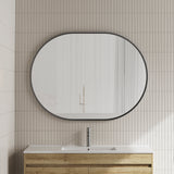 Pill Oval Mirror with Matte Black Frame | 5 sizes available, from 500mm to 1500mm |