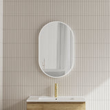 Pill Oval Mirror with Matte White Frame | 5 sizes available, from 500mm to 1500mm |