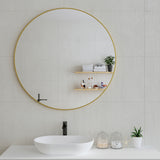 Circa Round Mirror with Brushed Brass (Gold) Frame | 4 sizes available, from 600mm to 1000mm |