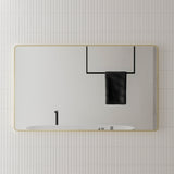 Retti Rectangular Mirror with Brushed Brass (Gold) Frame | 8 sizes available, from 450mm to 1500mm |