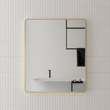 Retti Rectangular Mirror with Brushed Brass (Gold) Frame | 8 sizes available, from 450mm to 1500mm |