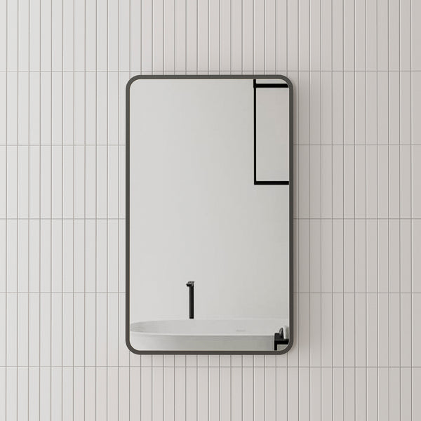 Retti Rectangular Mirror with Matte Black Frame | 5 sizes available, from 450mm to 1500mm