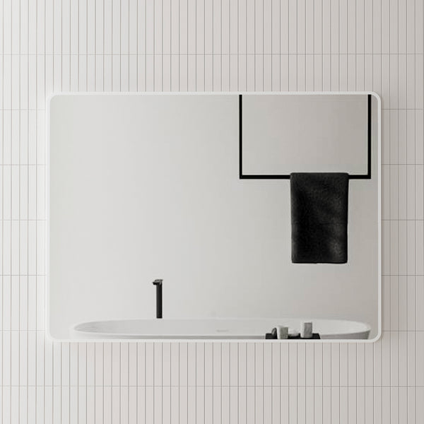Retti Rectangular Mirror with Matte White Frame | 5 sizes available, from 450mm to 1500mm |