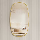 Riri Oblong Mirror with Brushed Brass (Gold) Frame | 2 sizes available, 500mm and 600mm |