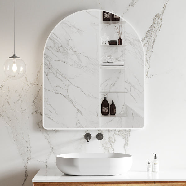 Arco Arch Mirror with Matte White Frame | 5 sizes available, from 400mm to 1000mm |