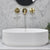 Stadio Groove 480mm Fluted Oval Artificial Stone Above-Counter Basin, Matte White